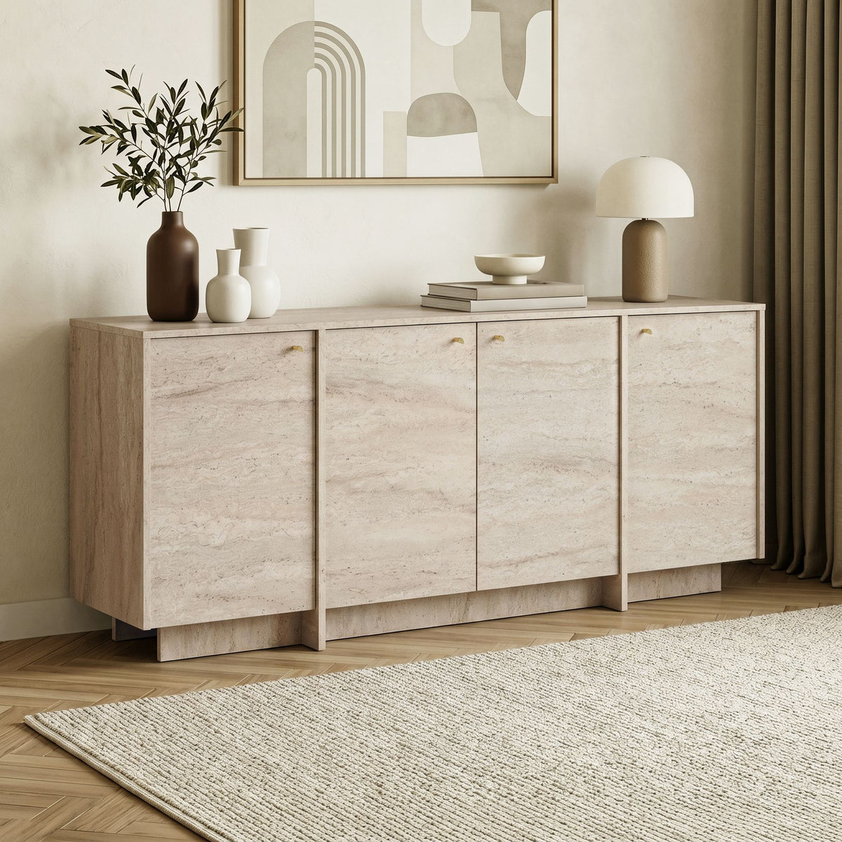 Κονσόλα Myrina Travertine 180x45x82 εκ. Μελαμίνης