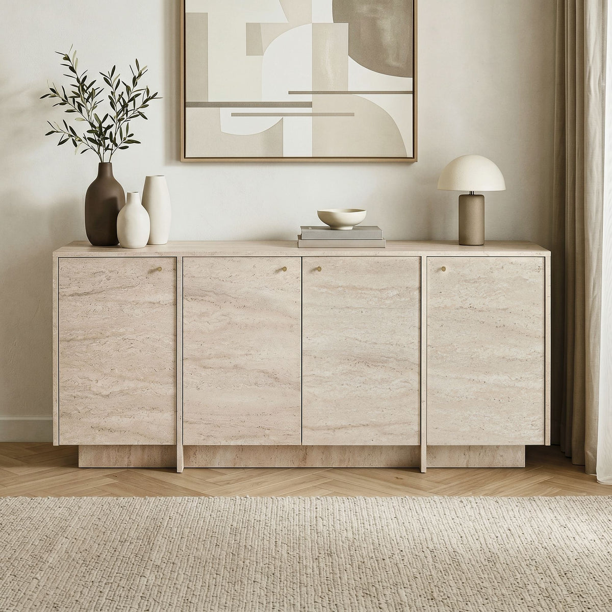 Κονσόλα Myrina Travertine 180x45x82 εκ. Μελαμίνης