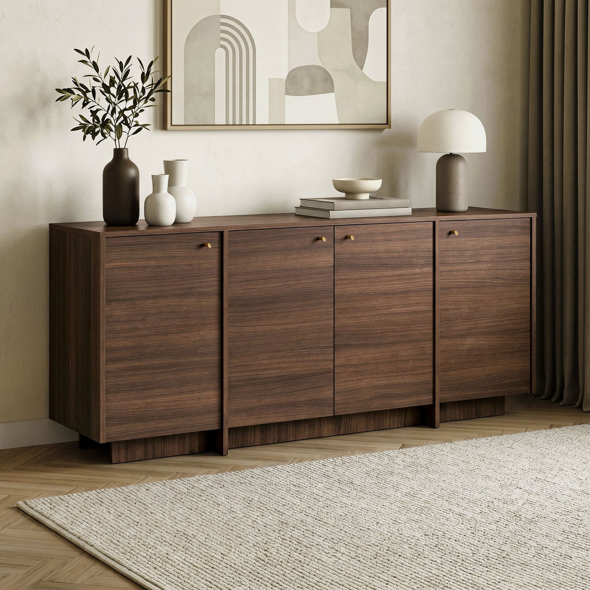 Κονσόλα Myrina Καρυδί 180x45x82 εκ. Μελαμίνης