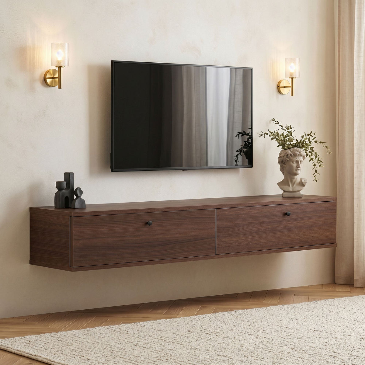 Έπιπλο Τηλεόρασης Valsamata Καρυδί Milano 160x25x25 εκ. Μελαμίνης