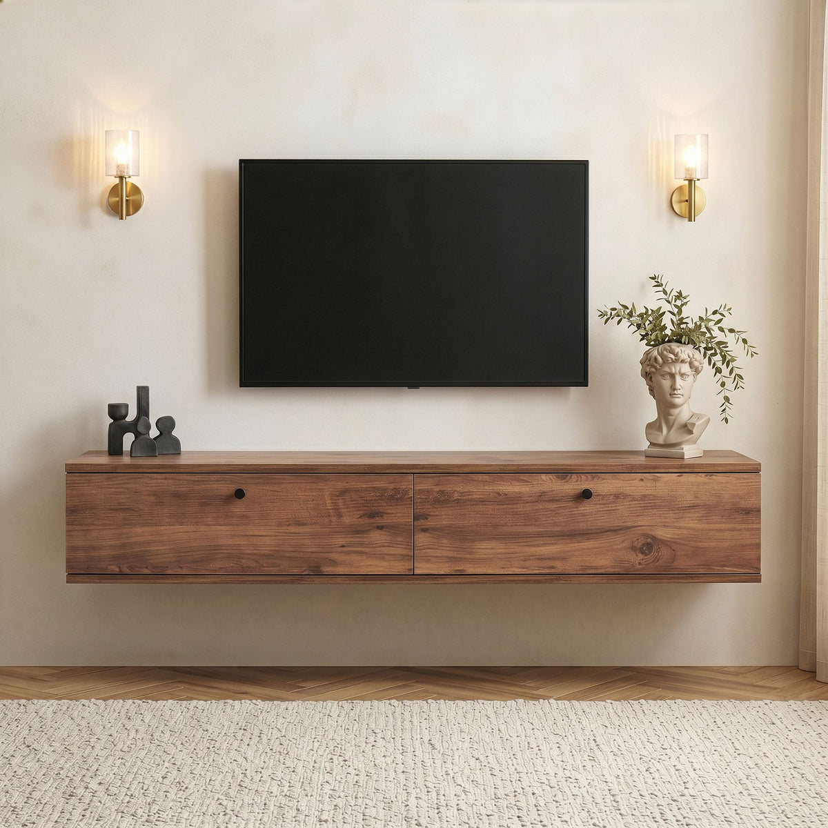 Έπιπλο Τηλεόρασης Valsamata Ατλαντικό Πεύκο 160x25x25 εκ. Μελαμίνης