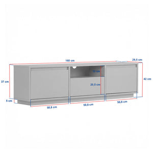 Έπιπλο Τηλεόρασης Glyfada Φυσικό Λευκό 160x30x42 εκ. Μελαμίνης