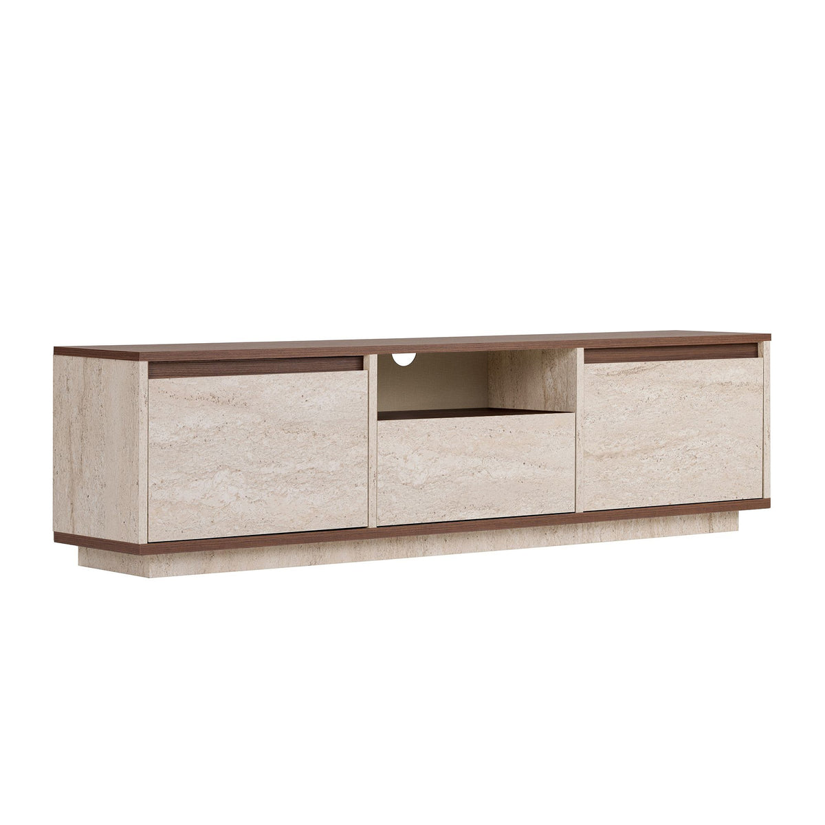 Έπιπλο Τηλεόρασης Glyfada Travertine - Καρυδί Milano 160x30x42 εκ. Μελαμίνης