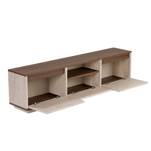 Έπιπλο Τηλεόρασης Glyfada Travertine - Καρυδί Milano 160x30x42 εκ. Μελαμίνης
