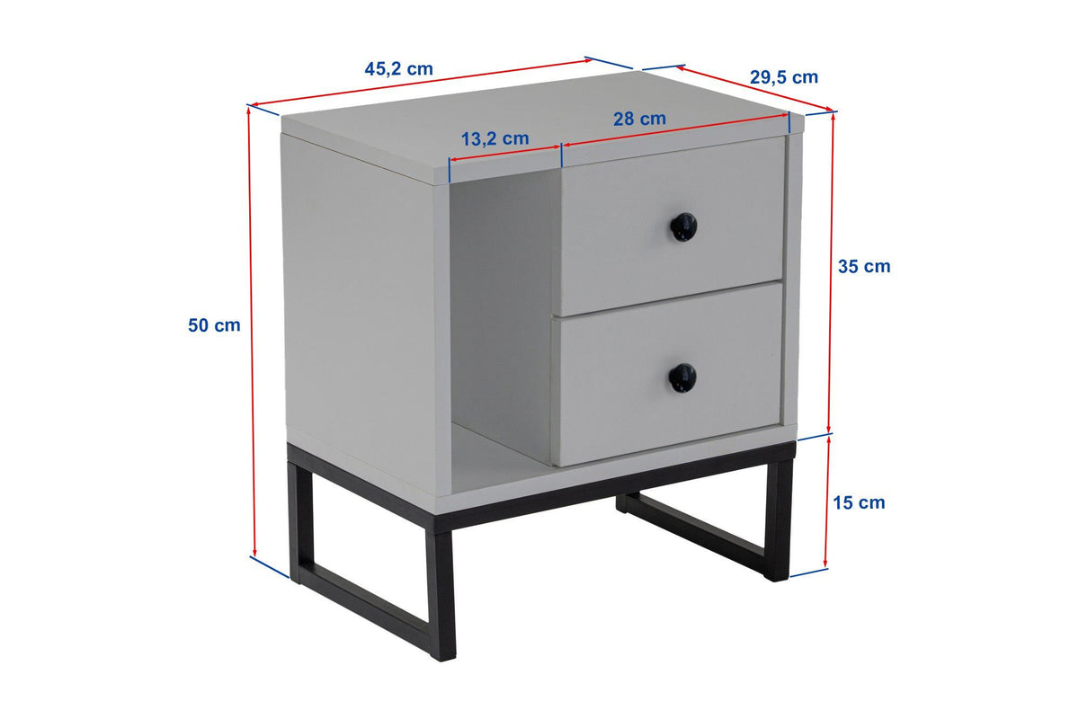Κομοδίνο Anafiotika Μαύρο Ξύλο - Μαύρο 45x30x50 εκ. Μελαμίνης