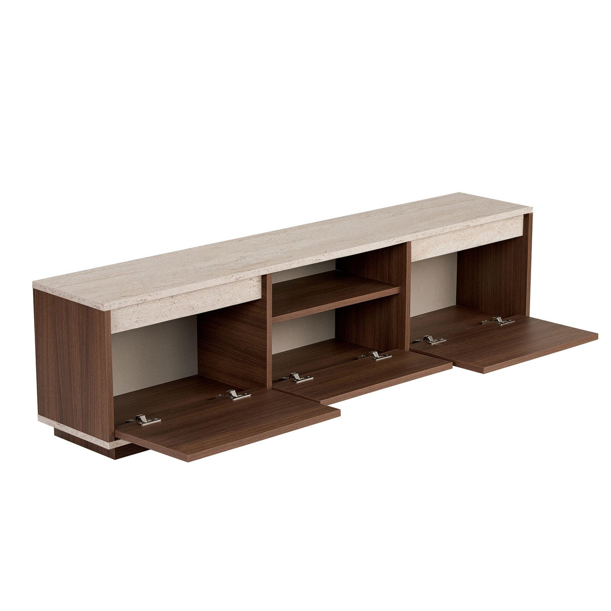Έπιπλο Τηλεόρασης Glyfada Καρυδί Milano - Travertine 160x30x42 εκ. Μελαμίνης