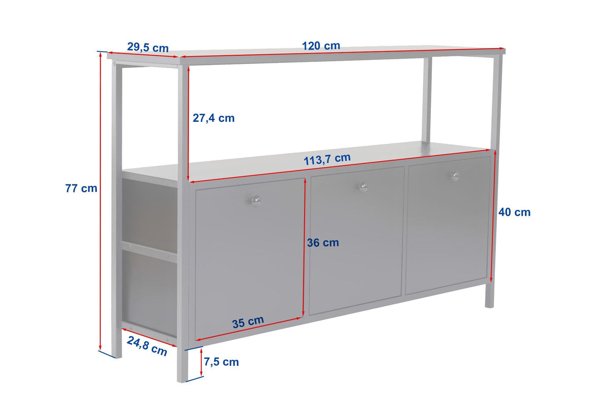 Κονσόλα Grammata Λευκό - Χρυσό 120x30x77 εκ. Μελαμίνης