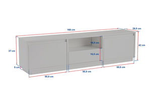 Έπιπλο Τηλεόρασης Kastraki Μάρμαρο Fressia 160x30x42 εκ. Μελαμίνης V2