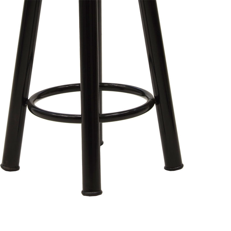 Σκαμπό μπαρ Onyx  ξύλο δρυς-μέταλλο μαύρο gloss Φ33x77εκ - Image 3
