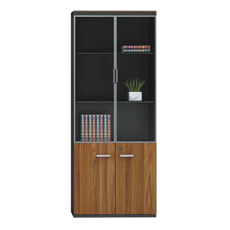 Ντουλάπες γραφείου επαγγελματικές Oscar  καρυδί-ανθρακί 160x40x200εκ