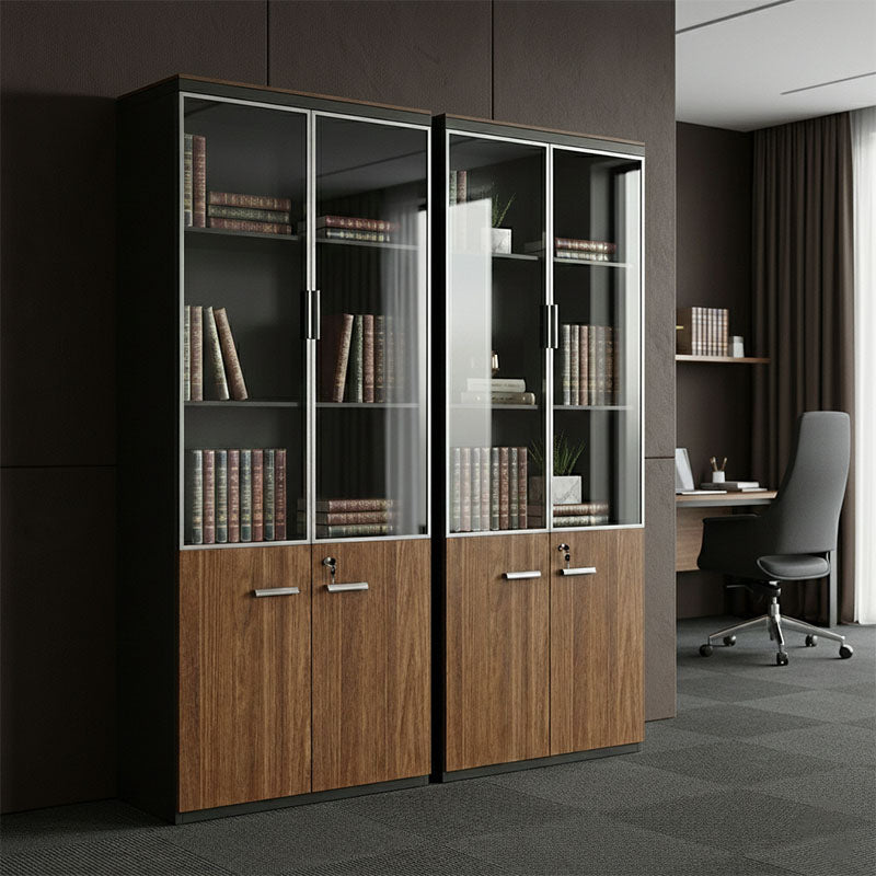 Ντουλάπες γραφείου επαγγελματικές Oscar  καρυδί-ανθρακί 160x40x200εκ