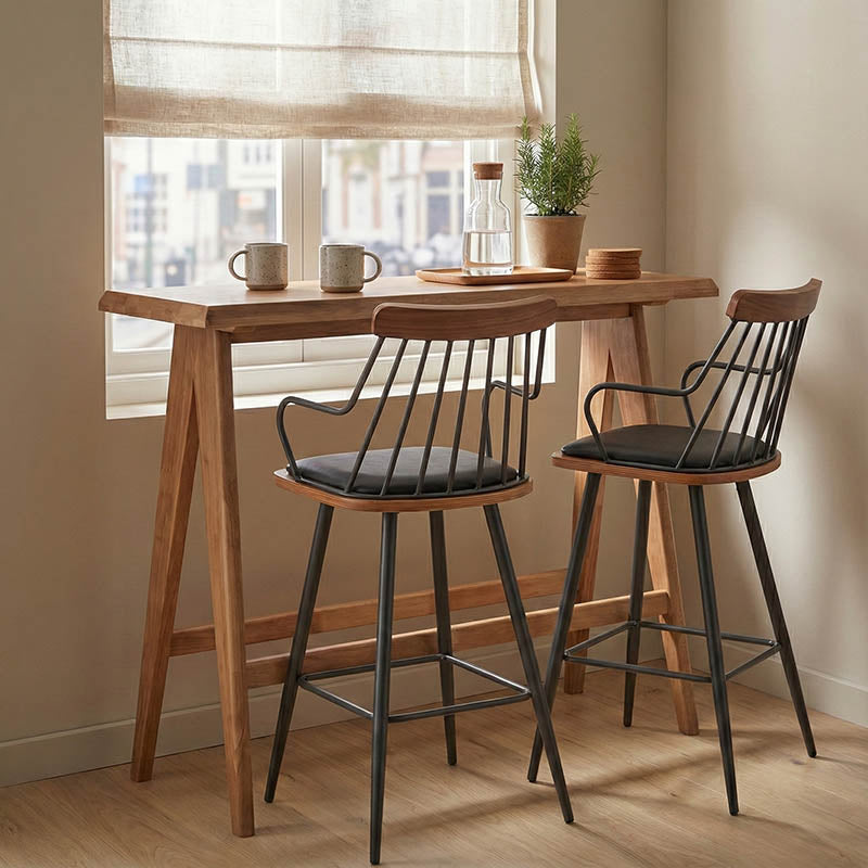 Τραπέζι Bar Winslow  ξύλο rubberwood ανοικτό καρυδί 120x45x100εκ - Pakobazaar