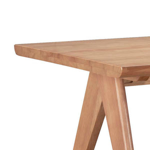 Τραπεζαρία Winslow  σετ 7τεμ ξύλο rubberwood σε ανοιχτό καρυδί απόχρωση 160x85x75εκ - Pakobazaar