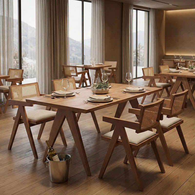Τραπέζι Winslow  ξύλο rubberwood σε ανοιχτό καρυδί χρώμα 180x85x75εκ - Pakobazaar