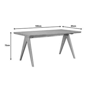 Τραπέζι Winslow  ξύλο rubberwood σε ανοιχτό καρυδί χρώμα 180x85x75εκ - Pakobazaar