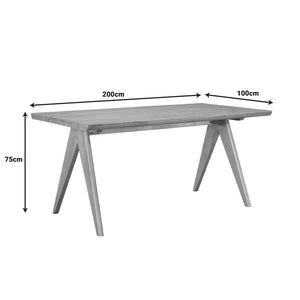 Τραπέζι Winslow  ξύλο rubberwood σε ανοιχτό καρυδί χρώμα 200x100x75εκ - Pakobazaar