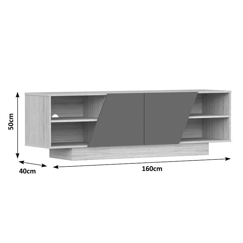 Έπιπλο τηλεόρασης Stevie  sonoma-ανθρακί 160x40x50εκ - Pakobazaar