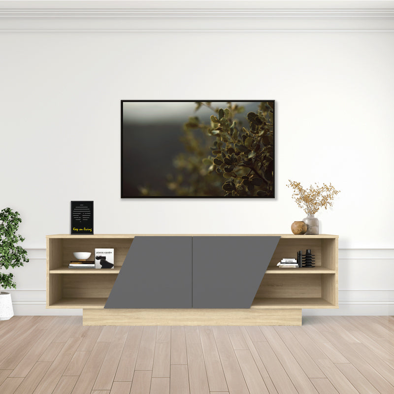 Έπιπλο τηλεόρασης Stevie  sonoma-ανθρακί 160x40x50εκ - Pakobazaar