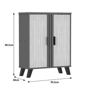 Παπουτσοθήκη-ντουλάπι Shoby  sonoma-ανθρακί 70.5x30x91εκ - Pakobazaar