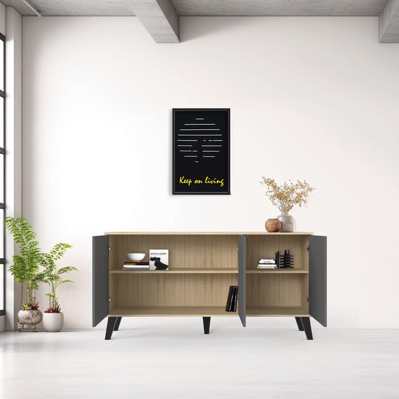 Μπουφές Billie  sonoma-ανθρακί149x40x77εκ - Pakobazaar