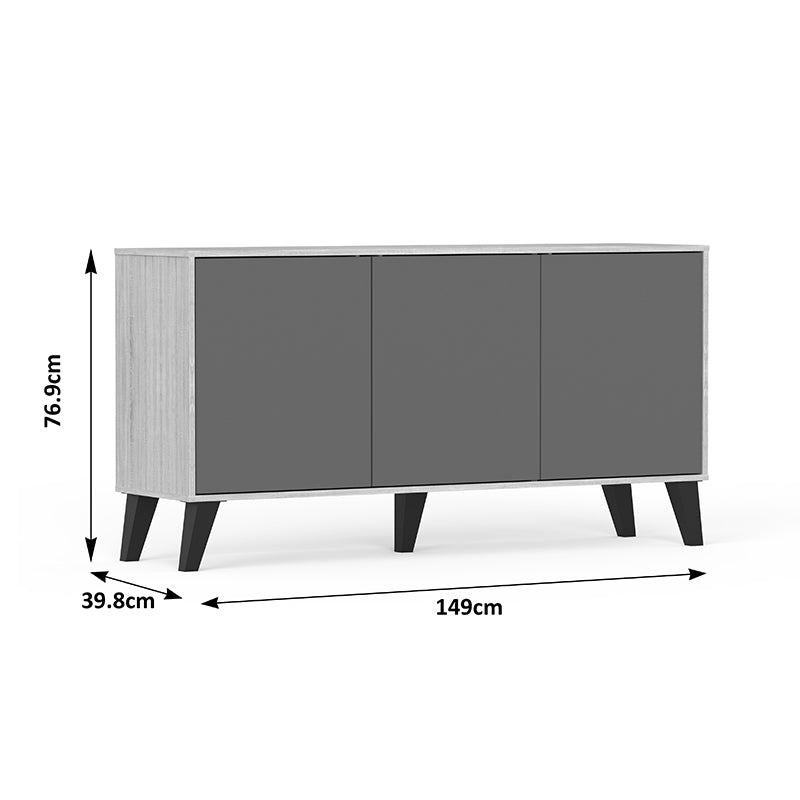 Μπουφές Billie  sonoma-ανθρακί149x40x77εκ - Pakobazaar