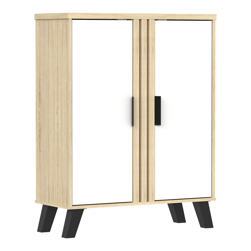 Παπουτσοθήκη-ντουλάπι Shoby  λευκό-sonoma 70.5x30x91εκ - Pakobazaar