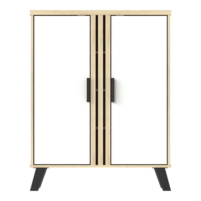 Παπουτσοθήκη-ντουλάπι Shoby  λευκό-sonoma 70.5x30x91εκ - Pakobazaar