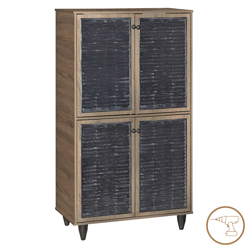 Παπουτσοθήκη-ντουλάπι Ronan  χρώμα καρυδί 70.5x35x122εκ