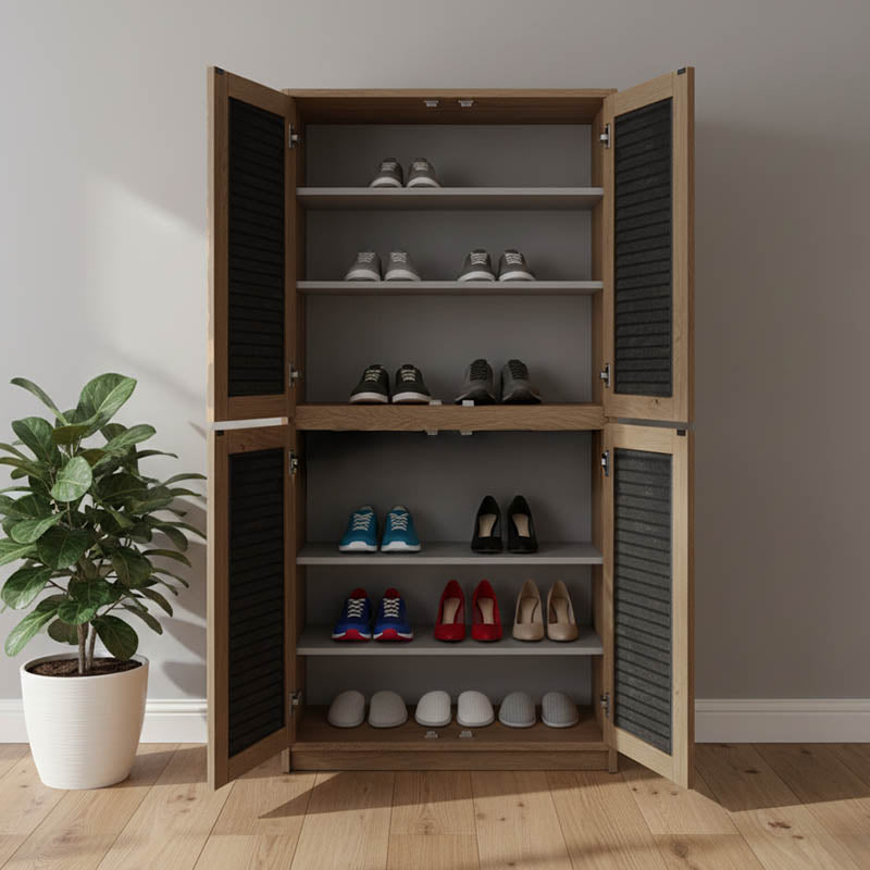 Παπουτσοθήκη-ντουλάπι Ronan  χρώμα καρυδί 70.5x35x122εκ