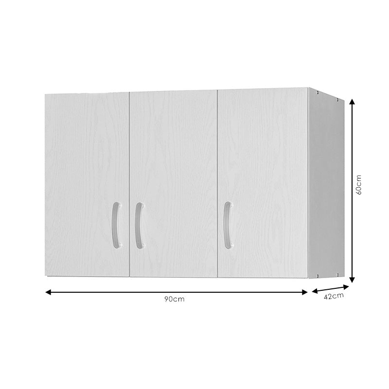 Πατάρι ντουλάπας Zelia  τρίφυλλο λευκό 90x42x60εκ - Pakobazaar