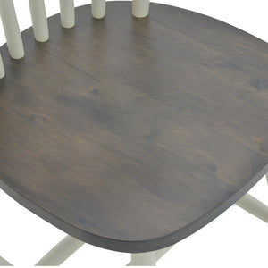 Καρέκλα Larus  φυσικό ξύλo rubberwood ανθρακί-λευκό 50x49x90εκ. - Image 4