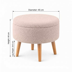 Πουφ Tersefanou Μπεζ - Wellsoft 45x45x44 εκ.