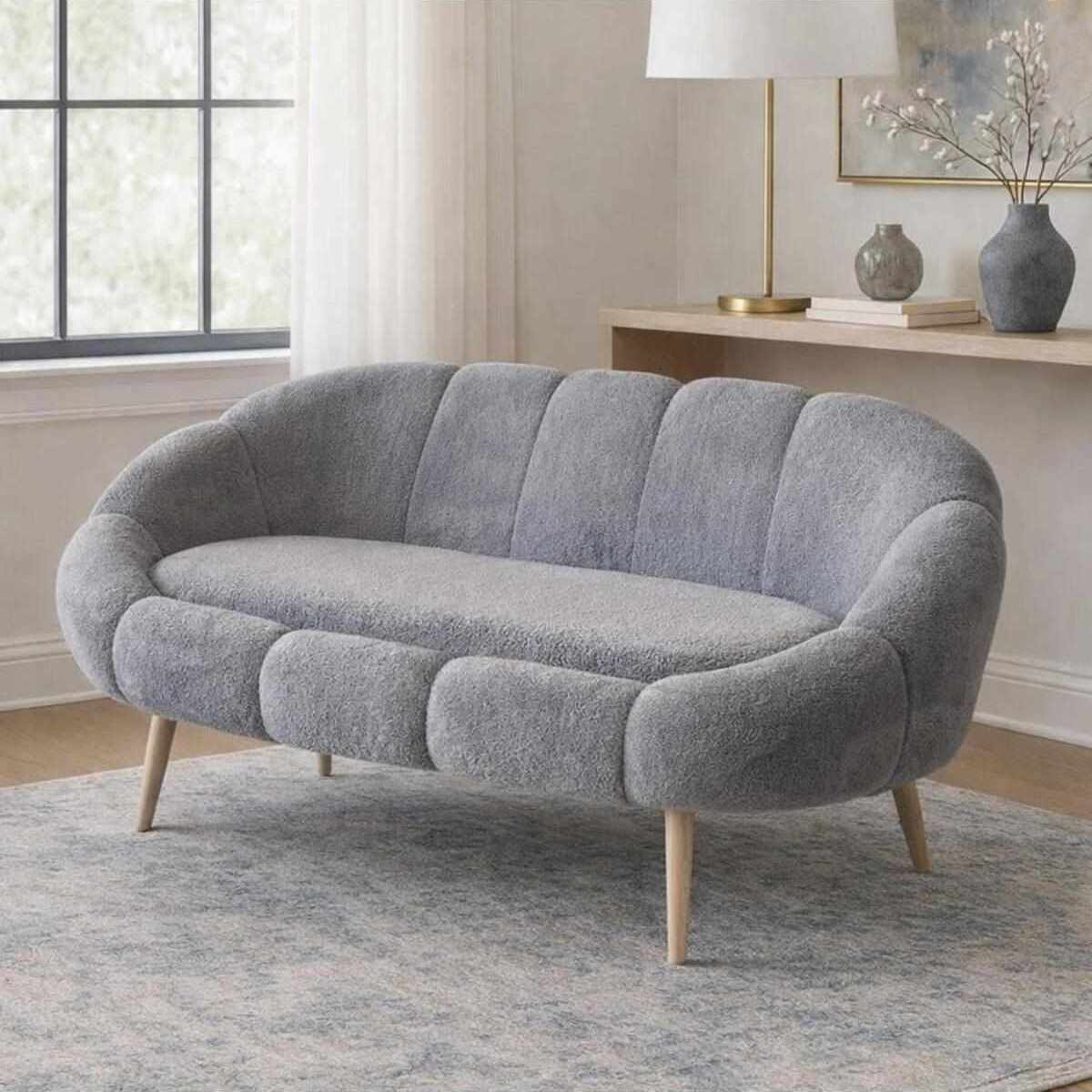 Διθέσιος Καναπές Kerkini Γκρι 130x50x105 εκ.