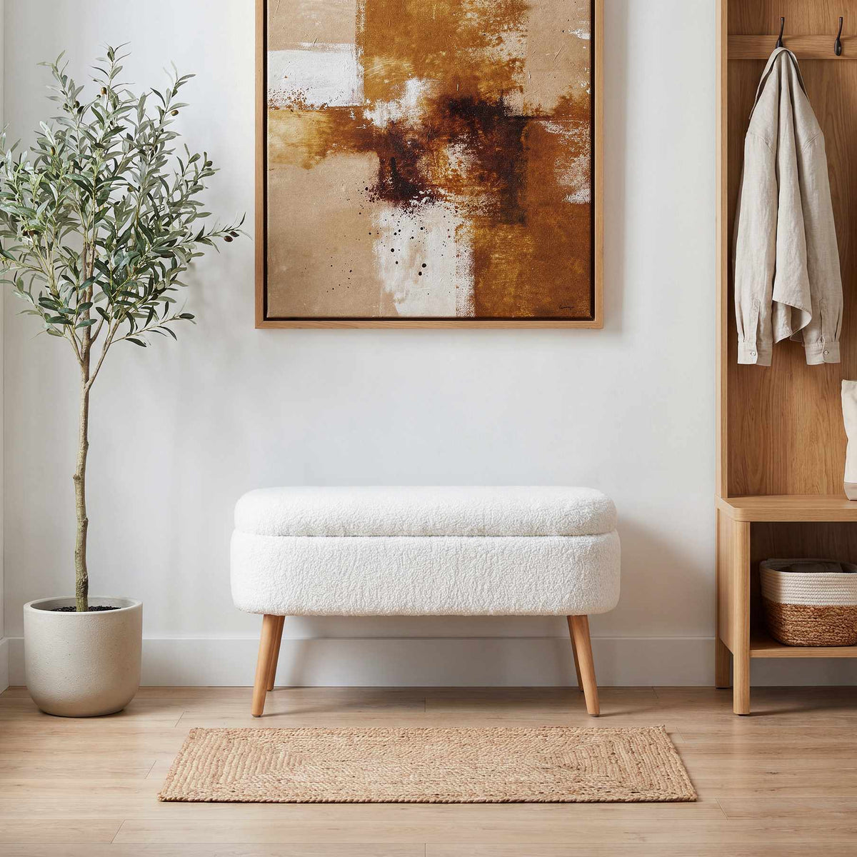 Πουφ Naxos Με Αποθηκευτικό Χώρο Λευκό - Wellsoft 90x35x46 εκ.