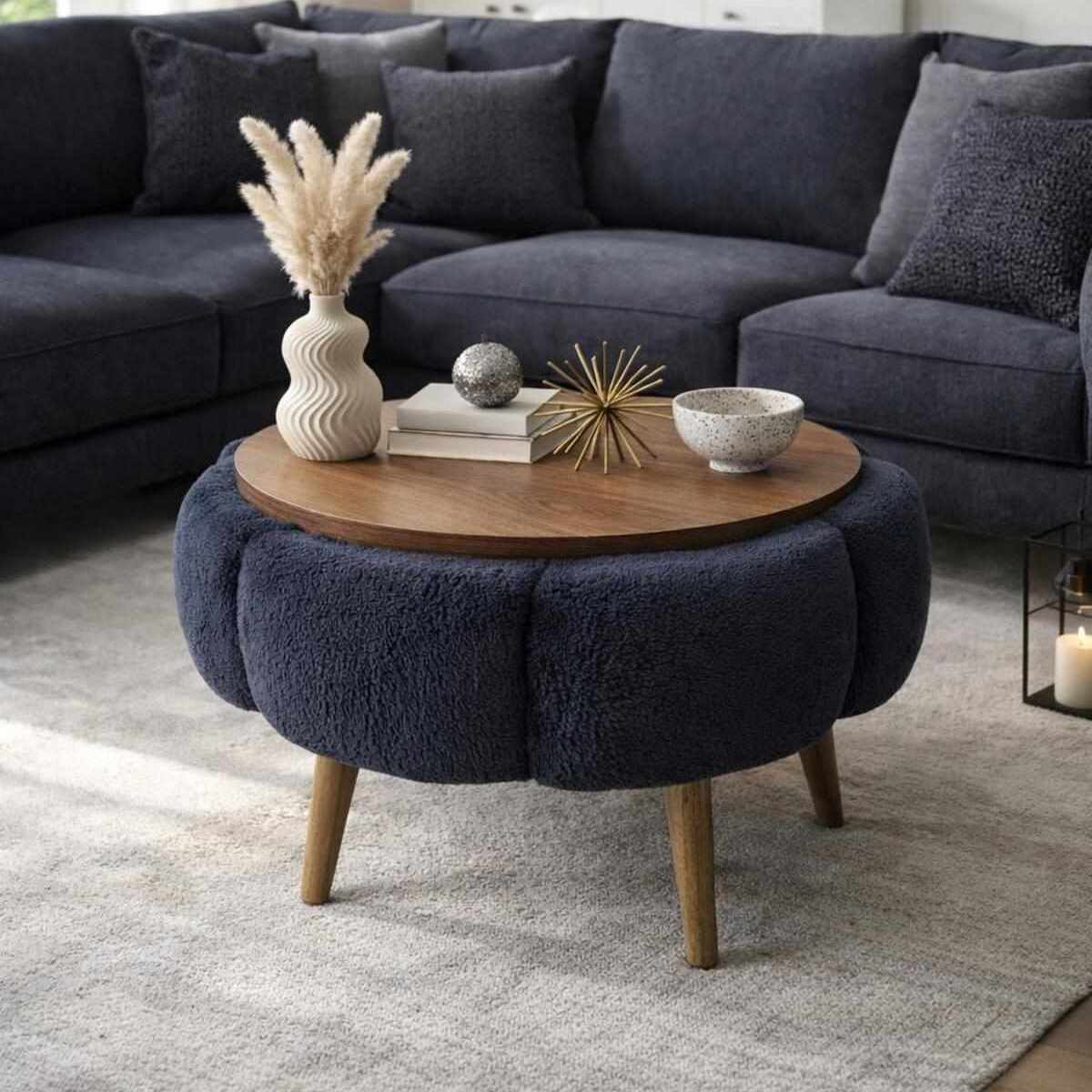 Τραπεζάκι Σαλονιού Tsivlou Ανθρακί - Καρυδί 60x60x44 εκ. Μελαμίνης