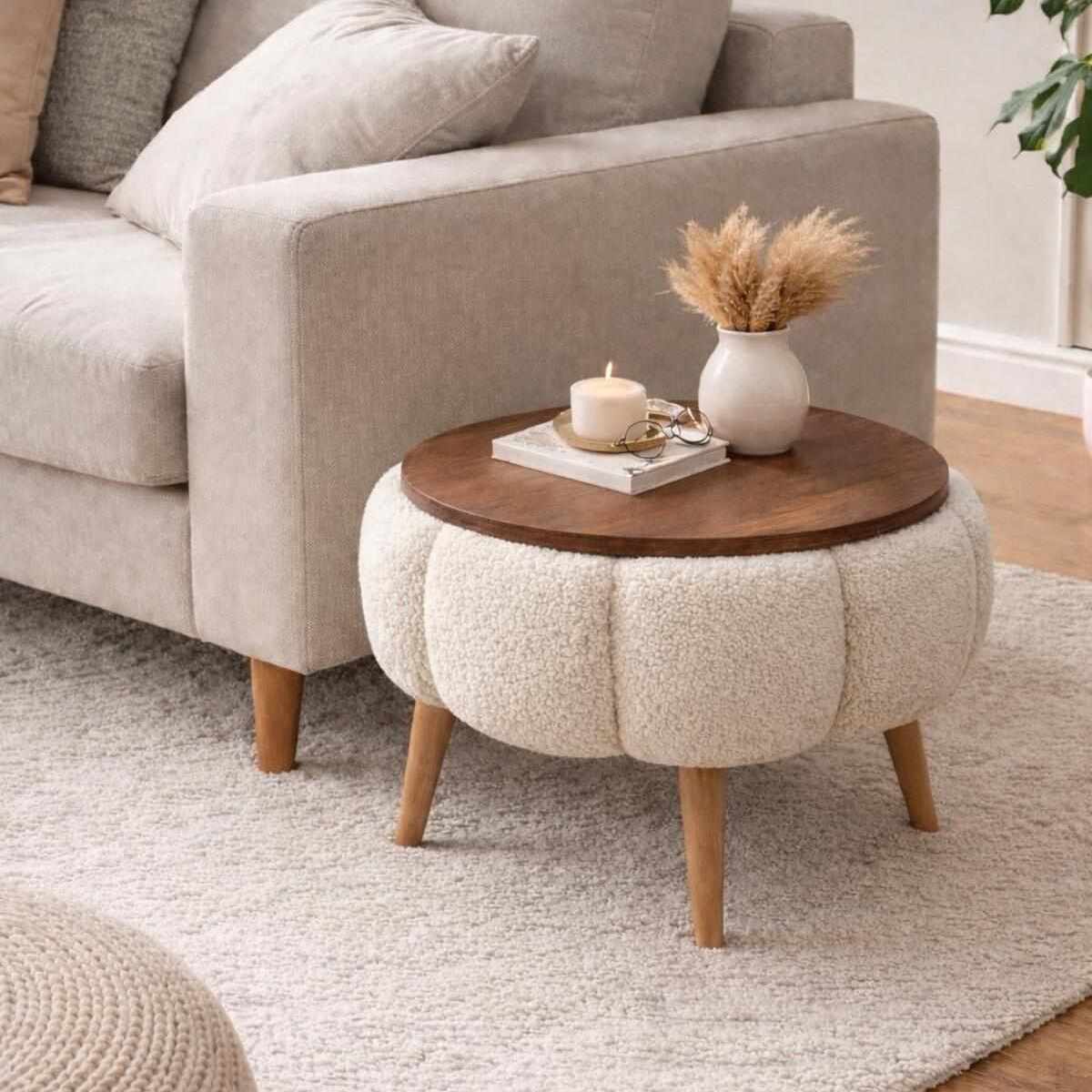 Βοηθητικό Τραπεζάκι Tsivlou Κρεμ 45x45x44 εκ. Μελαμίνης