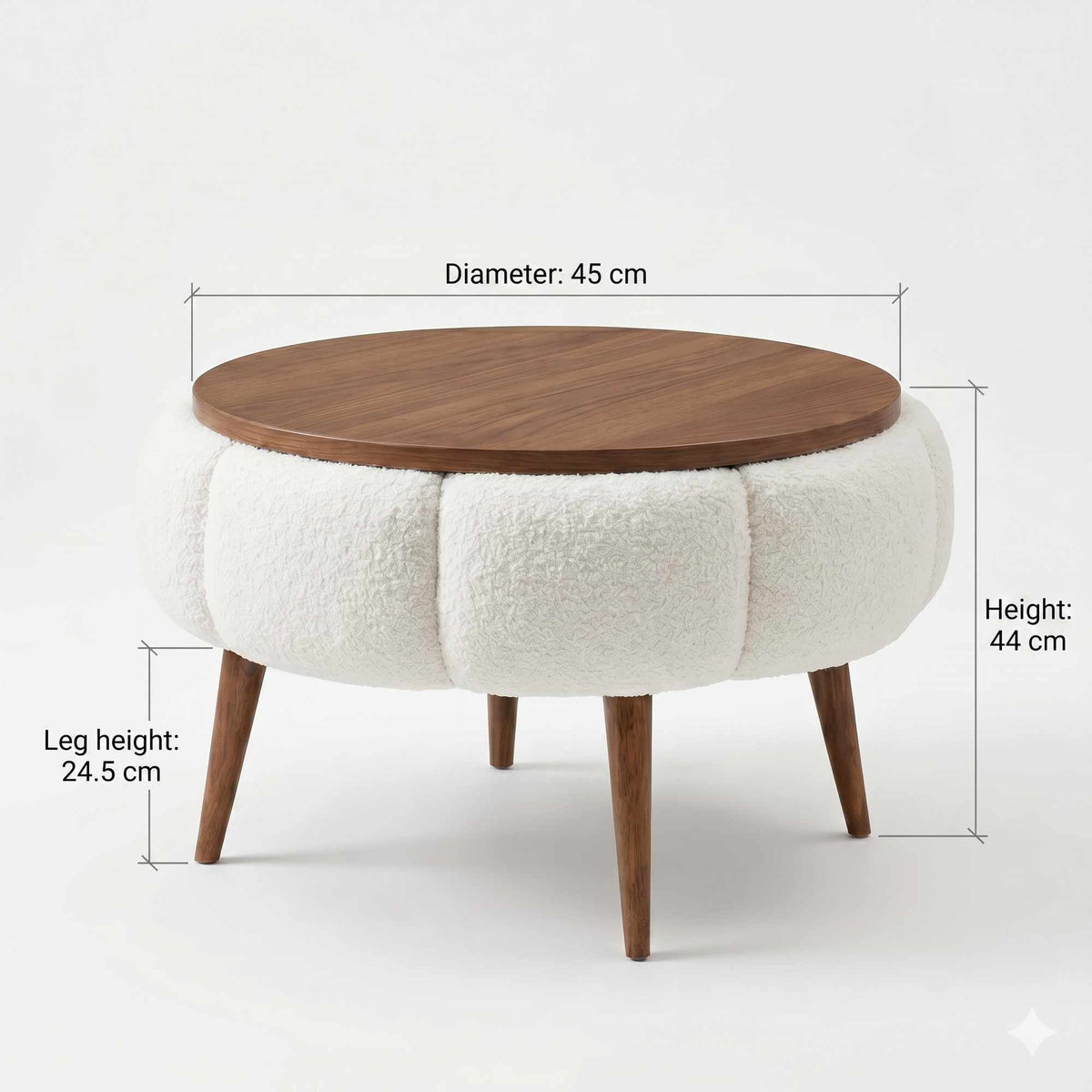 Βοηθητικό Τραπεζάκι Tsivlou Κρεμ 45x45x44 εκ. Μελαμίνης
