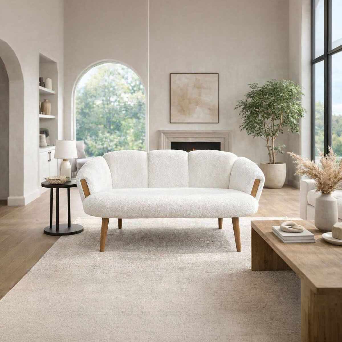Διθέσιος Καναπές Gyaros Λευκό 128x65x102 εκ.