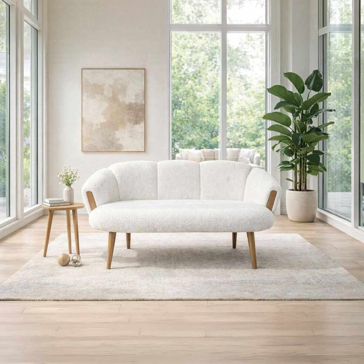 Διθέσιος Καναπές Gyaros Λευκό 128x65x102 εκ.