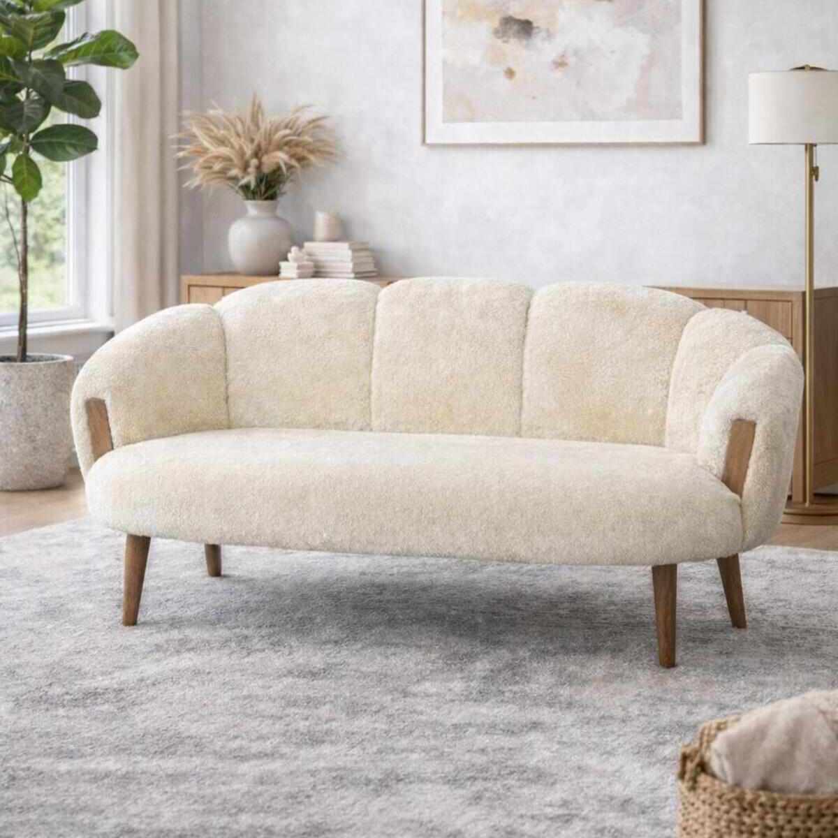 Διθέσιος Καναπές Gyaros Κρεμ 128x65x102 εκ.