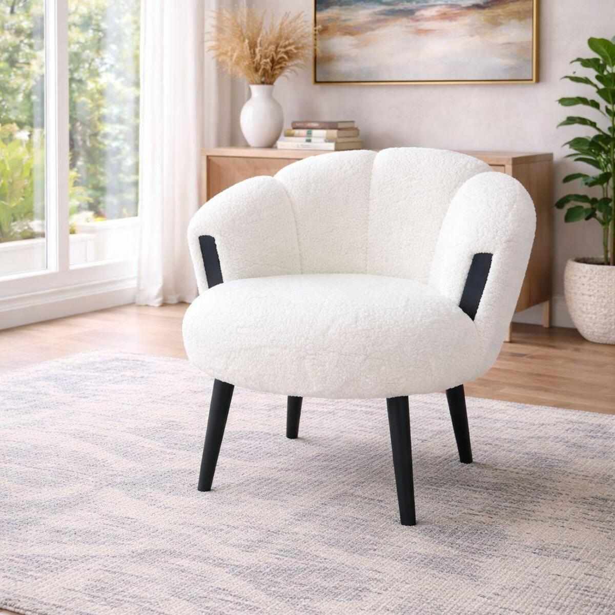 Πολυθρόνα Gyaros Λευκό - Μαύρο 72x65x102 εκ.