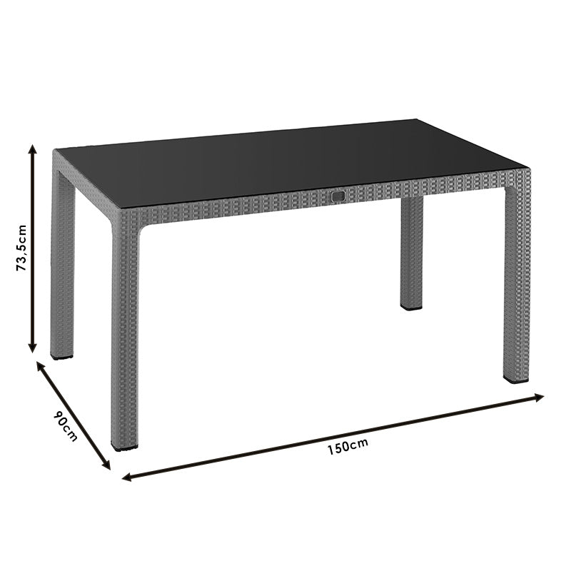 Τραπέζι Explore  με UV protection PP καφέ 150x90x73.5εκ - Image 3