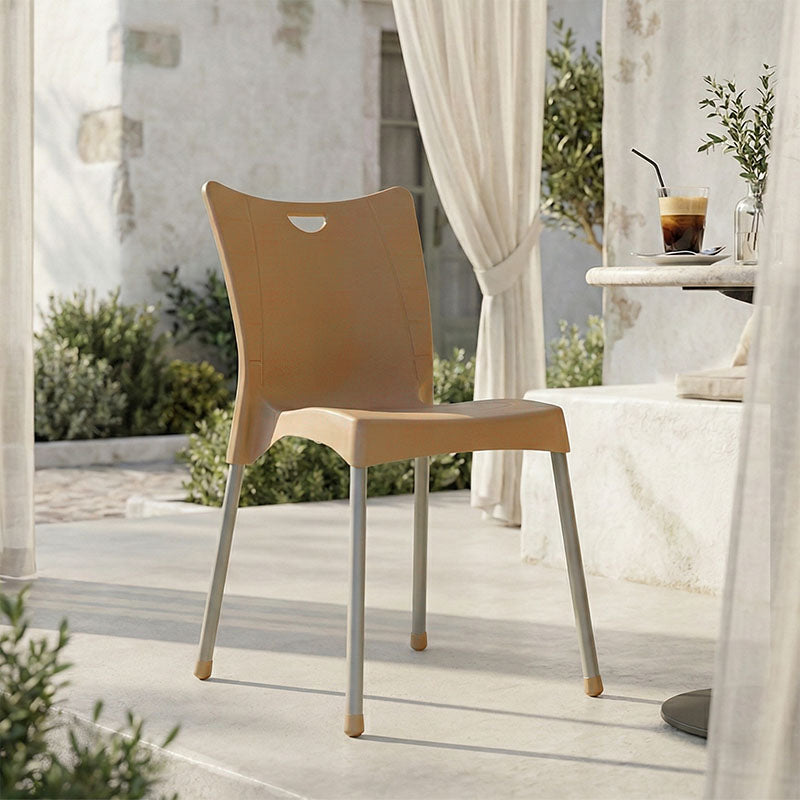 Καρέκλα Crafted  PP cappucino-αλουμίνιο γκρι - Pakobazaar