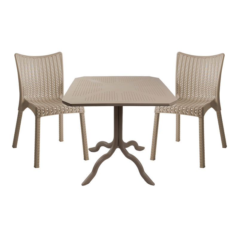 Τραπεζαρία Icon-Confident  σετ 3τεμ PP σε cappuccino απόχρωση - Image 1