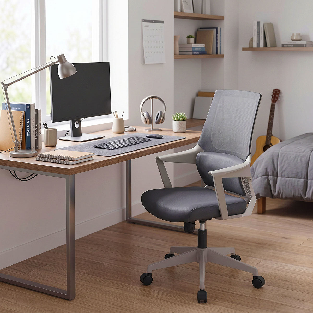 Καρέκλα γραφείου εργασίας Fragrant  ύφασμα mesh γκρι - Pakobazaar