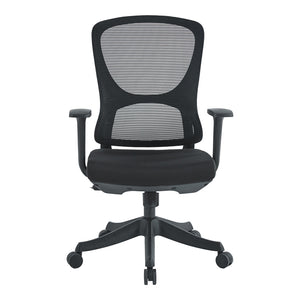 Καρέκλα γραφείου εργασίας Litulo  ύφασμα mesh μαύρο 51x50.5x98/106εκ - Pakobazaar
