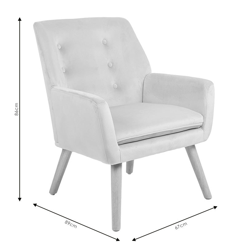 Πολυθρόνα Likable  ύφασμα γκρι-φυσικό 67x89x86εκ - Image 7