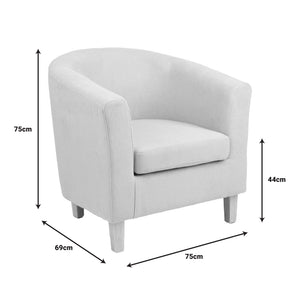 Πολυθρόνα Tronmo  κρεμ ύφασμα και πόδι rubberwood σε φυσική απόχρωση 75x69x75εκ - Pakobazaar