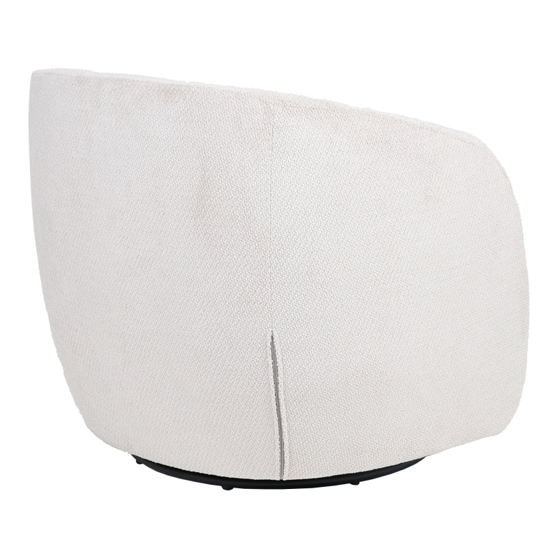 Πολυθρόνα Barrelo  περιστρεφόμενη με κρεμ ύφασμα 77x72x69εκ - Pakobazaar