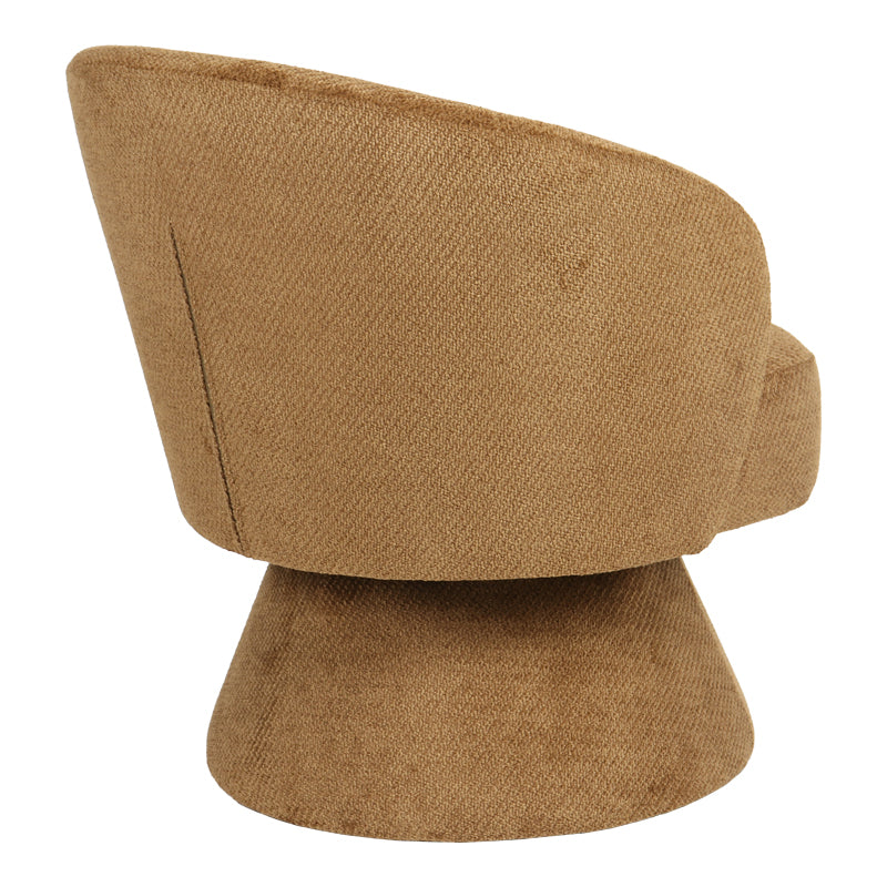 Πολυθρόνα Cioura  περιστρεφόμενη καφέ ύφασμα 70x68x75εκ - Pakobazaar